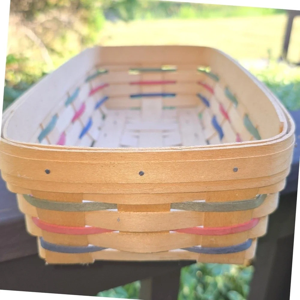 Longaberger 1999 Medium Desk Organizer Basket Woven Accent Strips